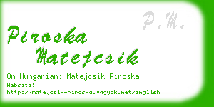 piroska matejcsik business card